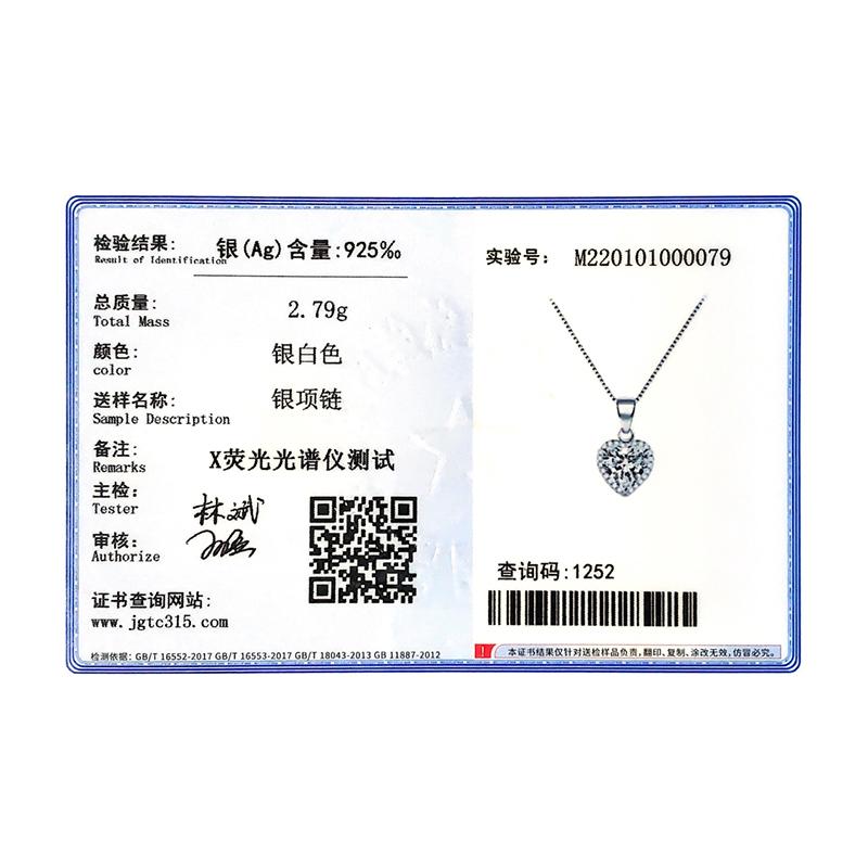 Modian New Design 925 Silver Heart pendant Fashion Heart Clear Zirconia Classic Wedding Chain Jewelry For Women