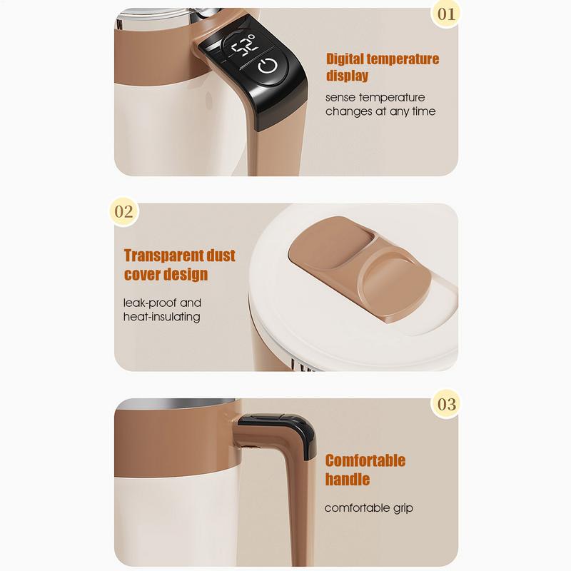 Stainless Steel Automatic Stirring Coffee Mug Portable Safe Coffee Mug USB Rechargeable Automatic Magnetic Cup For Tea Milk