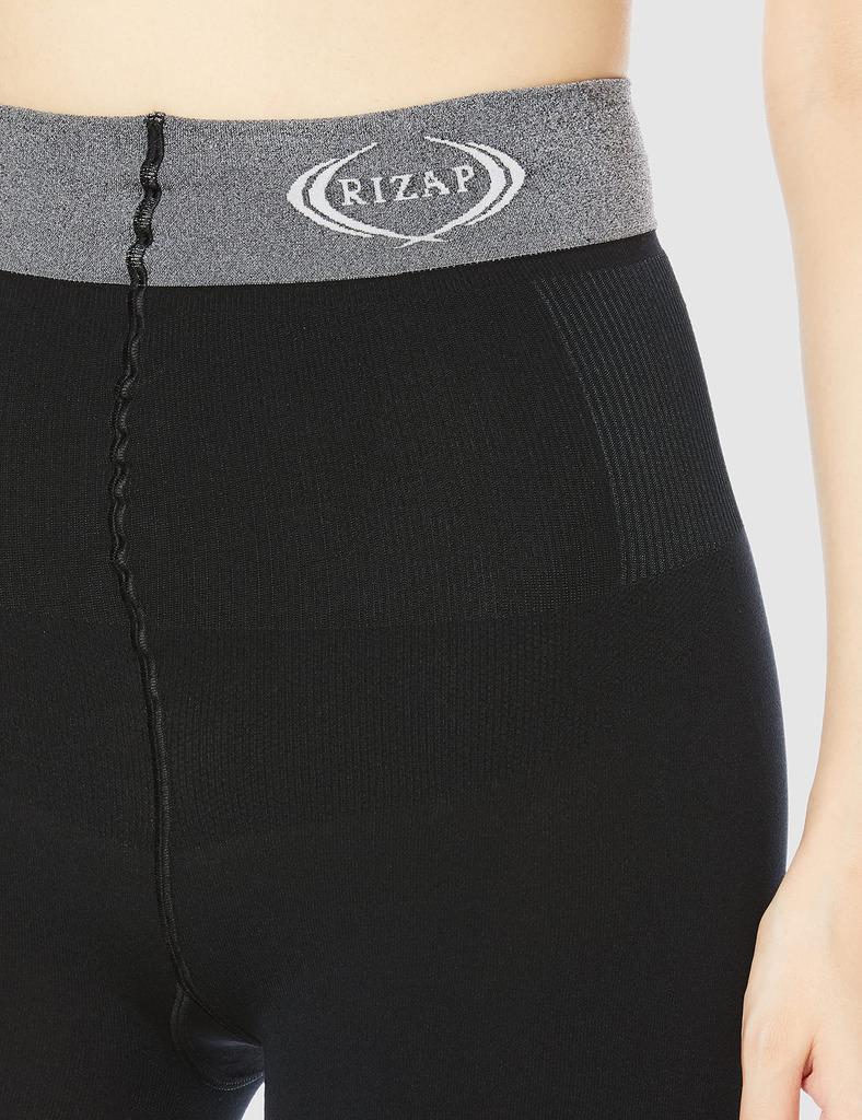 Gunze RIZAP Compression Calorie Sizes Leggings, Burner, Warm, High-Waisted, 10-Length, Women's, Black, M-L