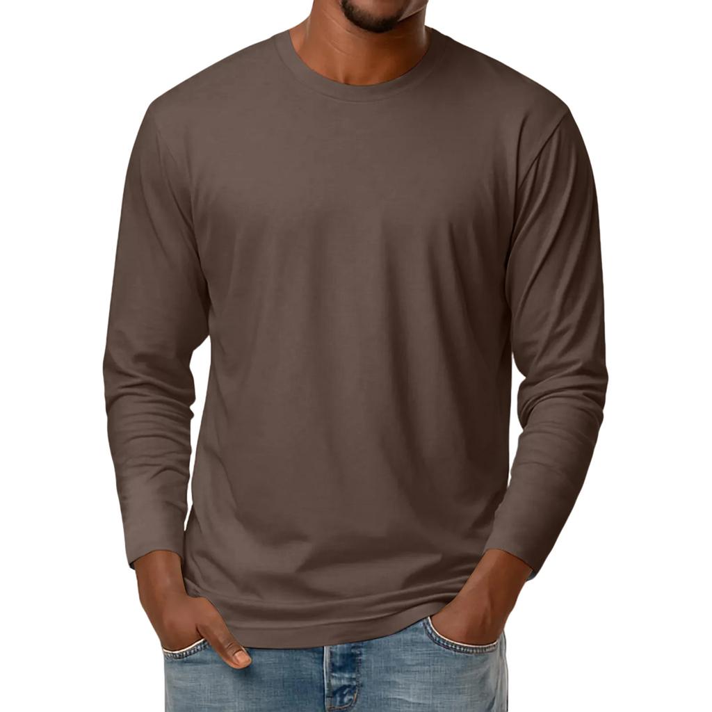 Men Long Sleeve Crew Neck T Shirt Classic Fit Lightweight Casual Tee Soft Fabric for Everyday Wear