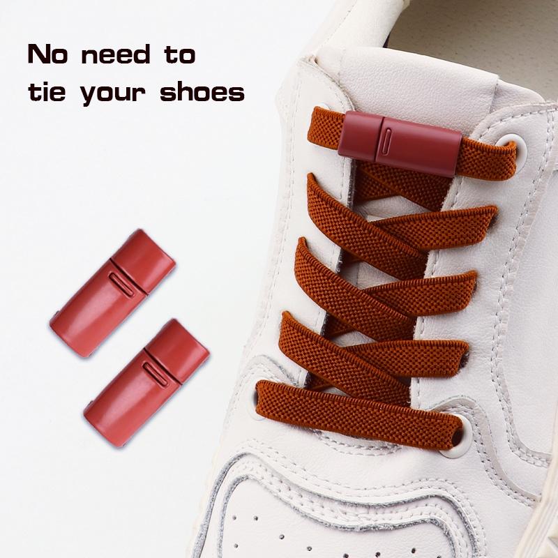 Colorful Magnetic Lock Shoelaces without ties Elastic Laces Sneakers No Tie Shoe laces Kids Adult Wide Shoelace Shoe Accessories