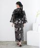 Yukata Unique Set Heiko AB Painting Flower Free [KYOETSU] [Kyoetsu] Set, Weave, Two-Piece (Yukata, Obi), Women's (Ink Shadow, Size)