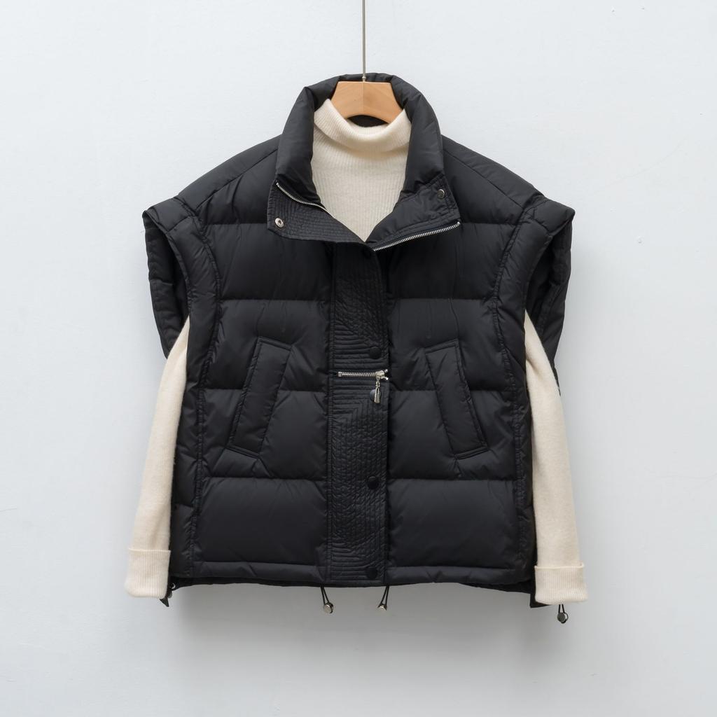 Stand Up Collar Down Vest Down Vest Sleeveless Down Jacket Women's Thick Warm Versatile Jacket Trend