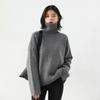Korean Women's Sweater Loose Turtleneck Sweaters Warm Solid Pullover Top Oversized Knitwear Basic Female Tops Winter 2023 Knitted Jumper Female Pull
