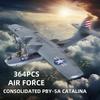 364 Teile PBY-5A CATALINA Wasserflugzeug Militärflugzeug Modellbausteine Luftwaffe Spielzeugsteine Geschenk für Kinder Erwachsene