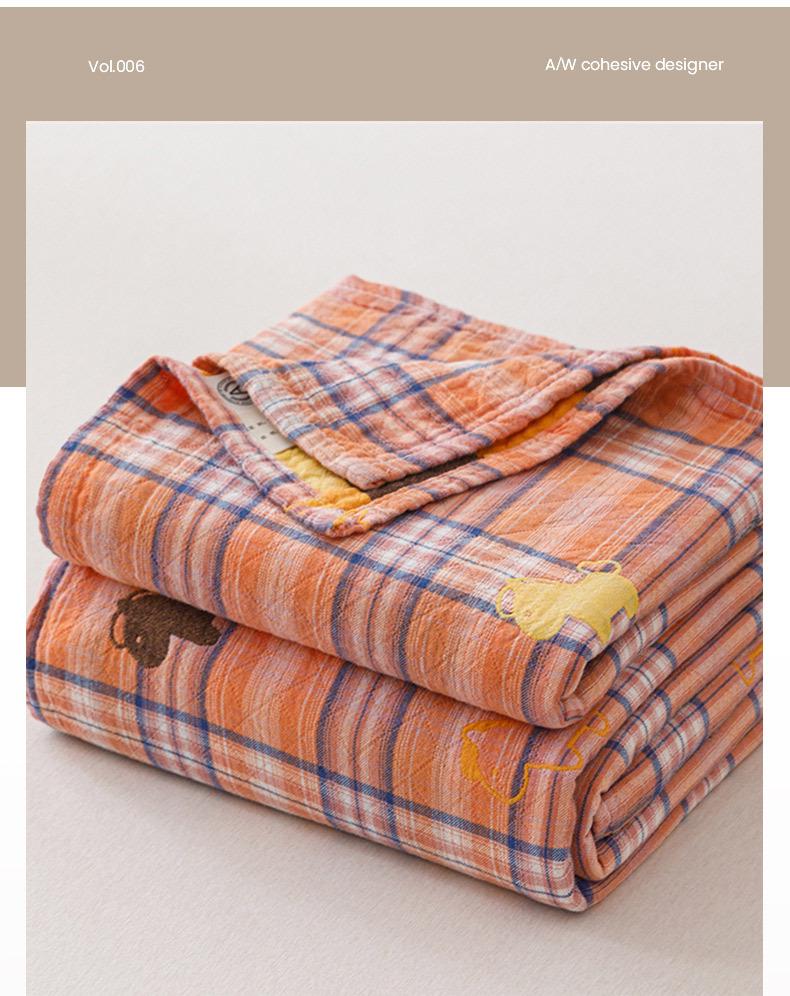 Spring & Summer 100% Cotton Triple-Layer Gauze Cooling Quilt for Home and Office