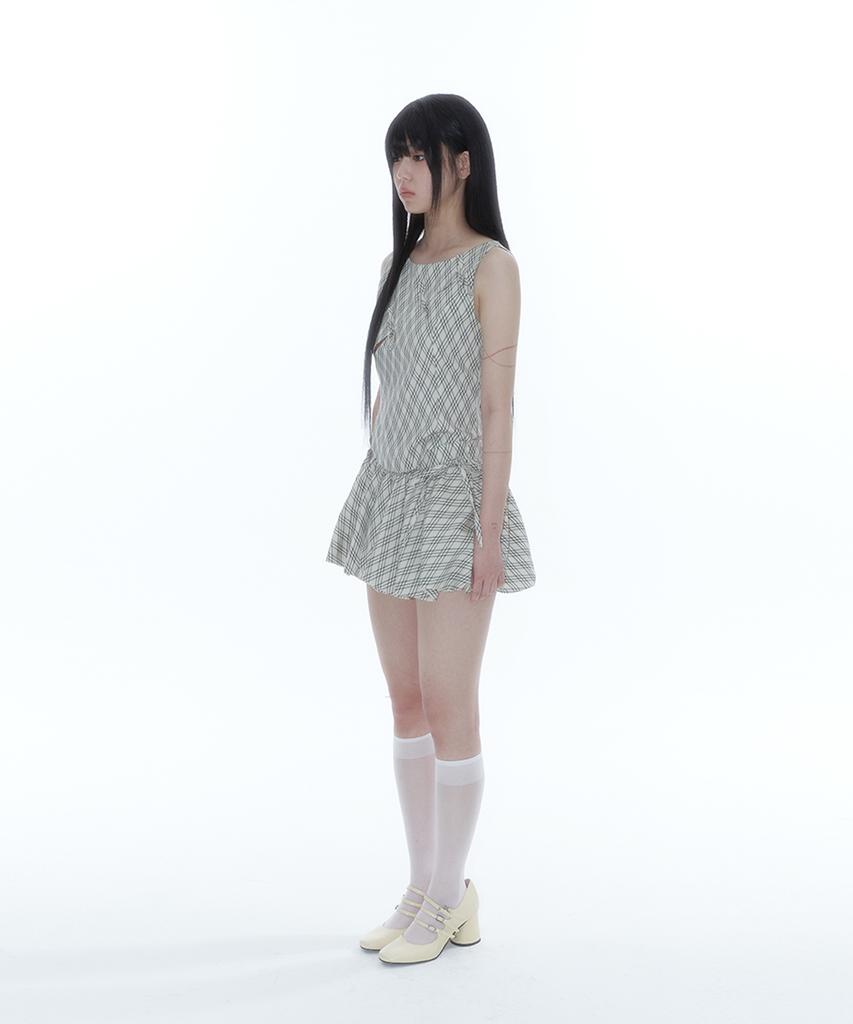Kasiko Fairy Ribbon Bubble Skirt Checked
