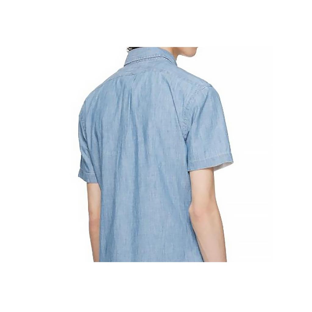 Polo Ralph Lauren Logo Pointed Collar Short Sleeve Shirt Men Shirts Medium-Indigo 710844536-002