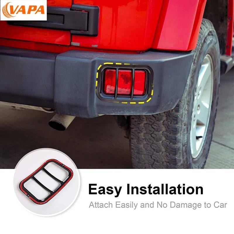 Rear Fog Lamp Protector Cover Light Taillight Metal Decoration For Jeep Wrangler JK 2007-2017 Exterior Accessories
