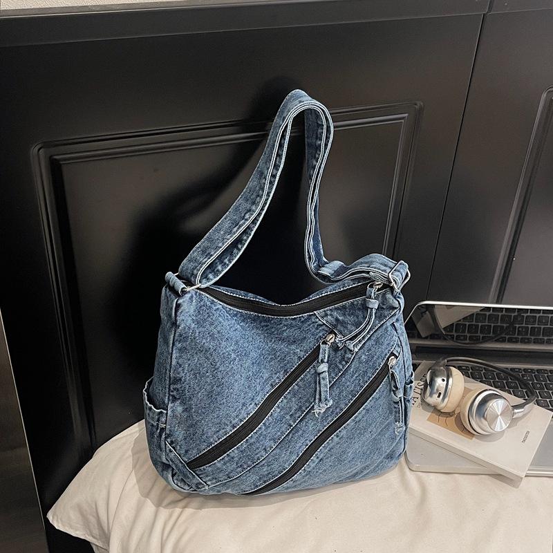 

Жіноча джинсова сумка великої місткості з багатьма кишенями, сумка через плече