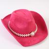 Popular European and American Elegant Fashion Pearl Decorative Cowboy Hat Suede Classic Western Cowboy Hat