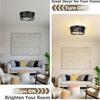 Metal Black Cage Farmhouse Flush Mount Ceiling Ligh, Industrial Close To Ceiling Light, Rustic Style, IP44, Suitable for Hallway, Kitchen, Bedroom, En