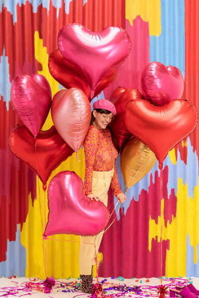 Partydeco Balon Foliowy Serce 75X645 Cm Rozowe Zloto