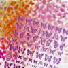 4Sheets Holographic 3D Butterfly Nail Art Stickers Adhesive Sliders Colorful DIY Golden Nail Transfer Decals Foils Wraps Decorations