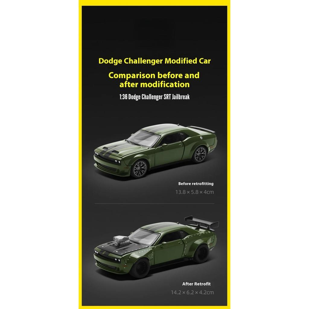 1/36 Dodge Challenger SRT Jailbreak Assembled Version Alloy Car Diecasts & Toy Vehicles Car Model Model Car Toy for Children