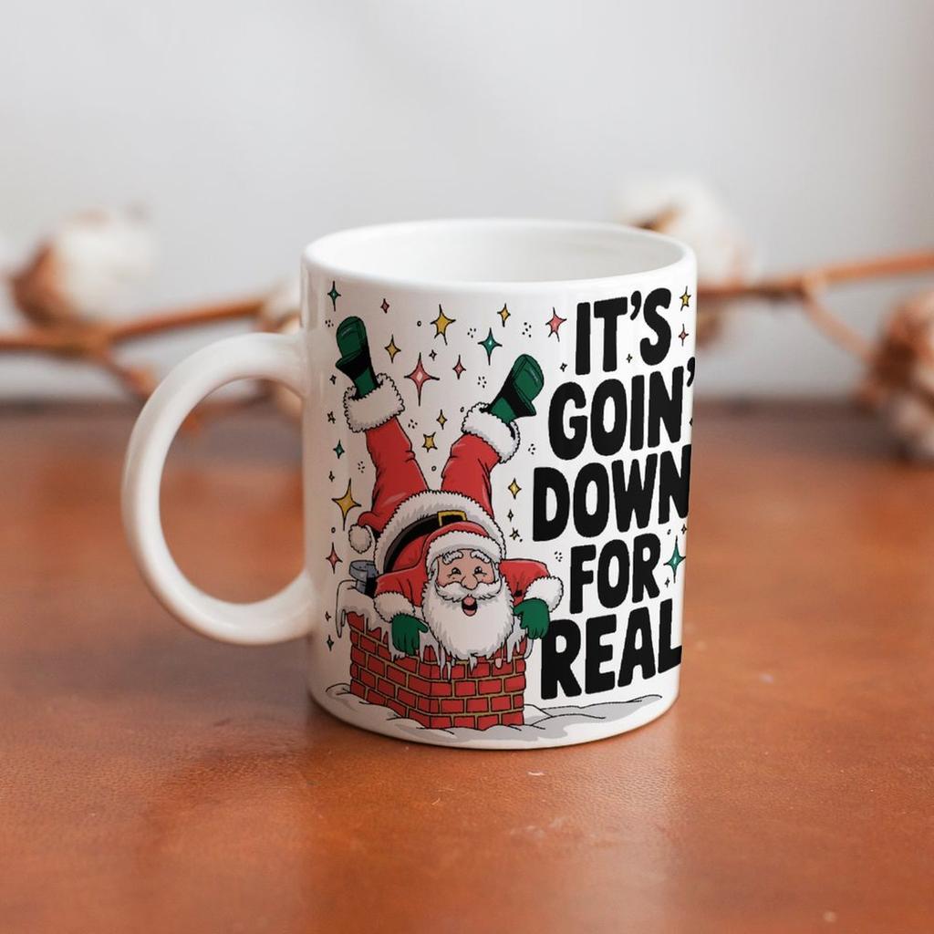 1pc 11oz Blank Ceramic Coffee Mug, Double-sided Printed Cup, Shiny Surface, Sturdy Grip, Everyday Drinking Mug for Family and Work Routines