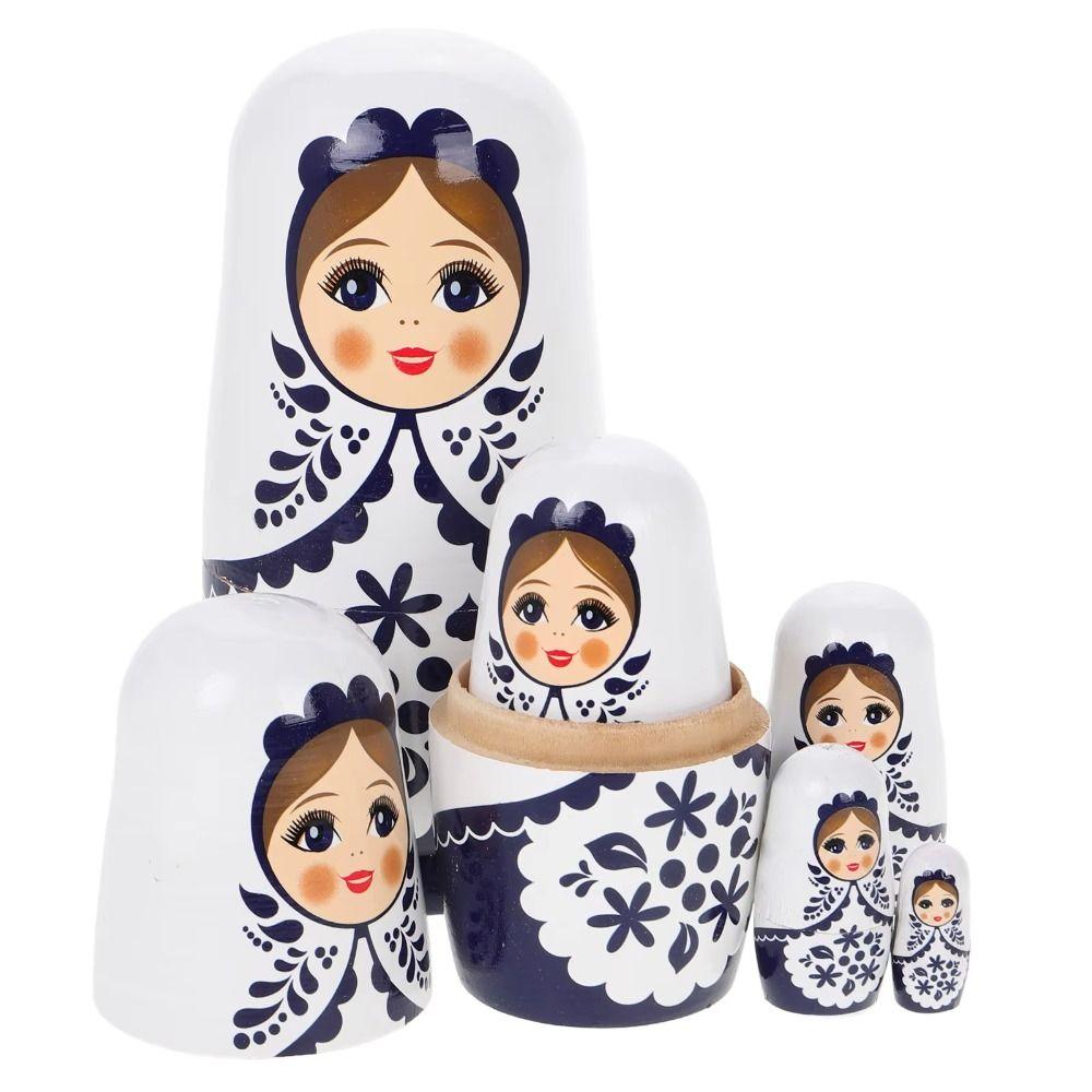 6 Layer Matryoshka Doll Toys Animals Pattern Animal Stacking Dolls  Birthday Gift