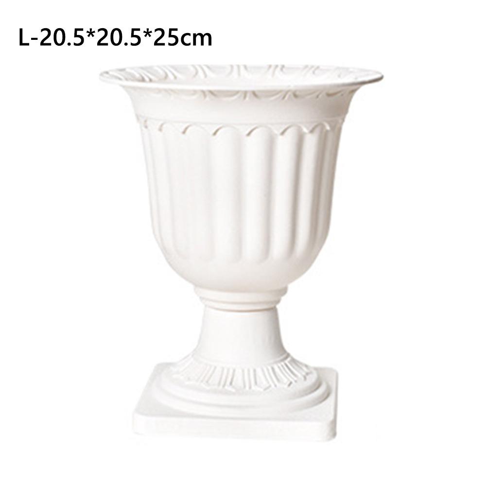 2pcs Wedding Pedestal Style Plastic Containers Flowerpot Roman Flower Vase  Flower Arrangement
