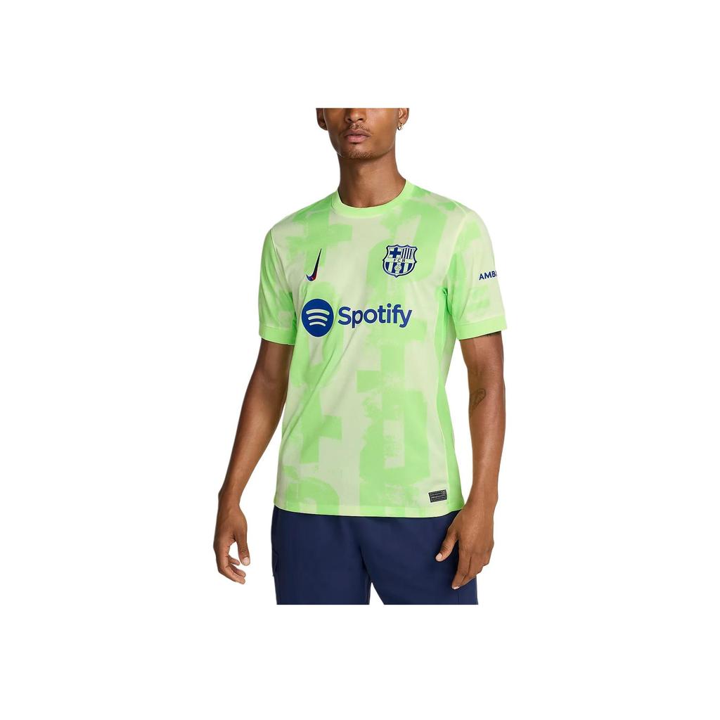 Nike Dri-Fit Spotify Barcelona 24/25 Second Away Casual Simple Crew Neck Short Sleeve Football Shirt Men Tops Green FQ2022702