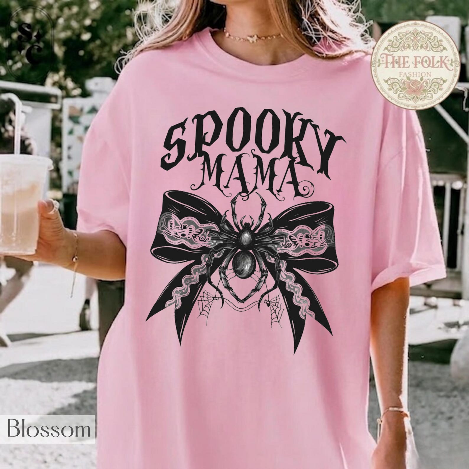 Spooky Mama Shirt, Spider Bow Tshirt, Coquette Halloween Shirt, Halloween Mom Shirt, Spiderweb Tee, Spooky Season Outfit, Trendy Halloween S