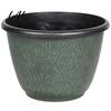 Planter Pots for Home Decor 12 Inch Thickened Flower Outdoor Indoor Plastic Leaf-Pattern Texture Deep Containers Flowers with Drainage Hole & Saucer,
