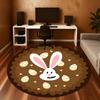 1pc Egg Rabbit Round Chair Mat Area Rug - Non-Slip, Floor Mat for Office, Bedroom, and Indoor Decor C1125171