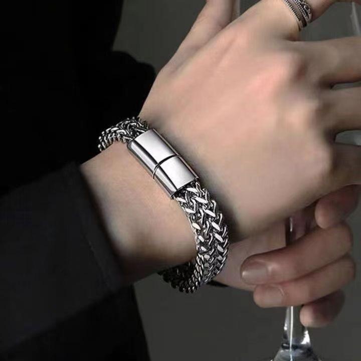 Men's Stainless Steel Hip-Hop Punk Bracelet - Bold and Simple Design