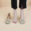Französische Retro-Schleife quadratischer Kopf flacher Ausschnitt weiches Leder Oma-Schuhe 2025 neue Sommer dicker Absatz vielseitige Einzel-Schuhe Damen
