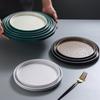 Round Western Food Plate Stone Grain Fruit Salad Plate Durable Dumpling Plate  Kitchen