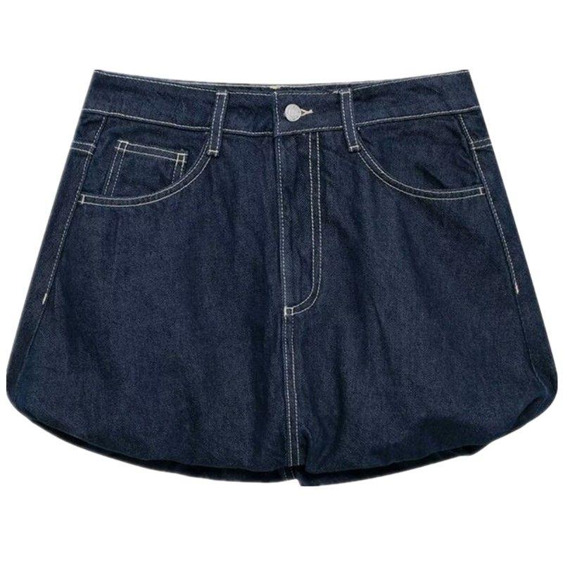Fashion Style 2024 Autumn New Women's Clothing Stylish Easiest for Match Balloon Style Denim Skirt 2569290