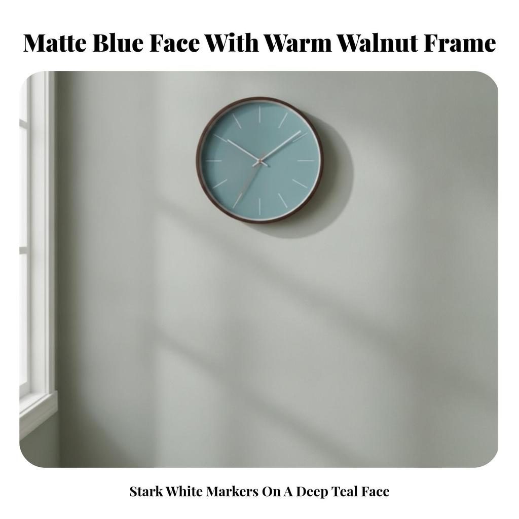 Silent Quartz Wall Clock Decorative Wooden Frame Battery-Powered