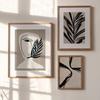 Modern Minimalism Wall Art Nordic Canvas Painting Black Gray Abstract Flower Leaves Girl Face Posters And Prints Wall Pictures