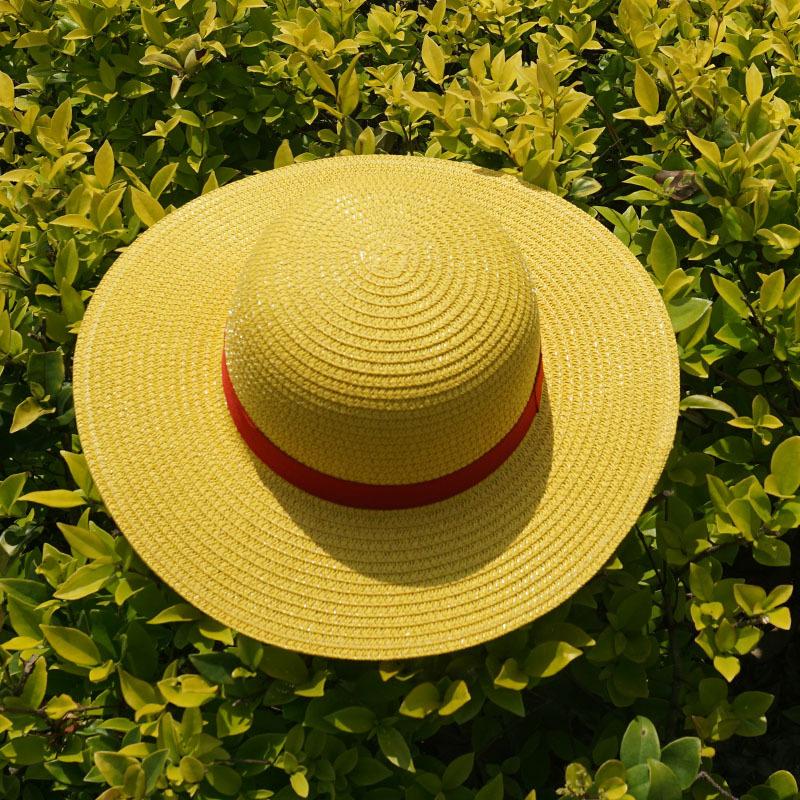ONE PIECE Luffy Beach Hat Children's Outdoor Shade Sun Protection Straw Straw Hat Male and Female Students Travel Straw Hat