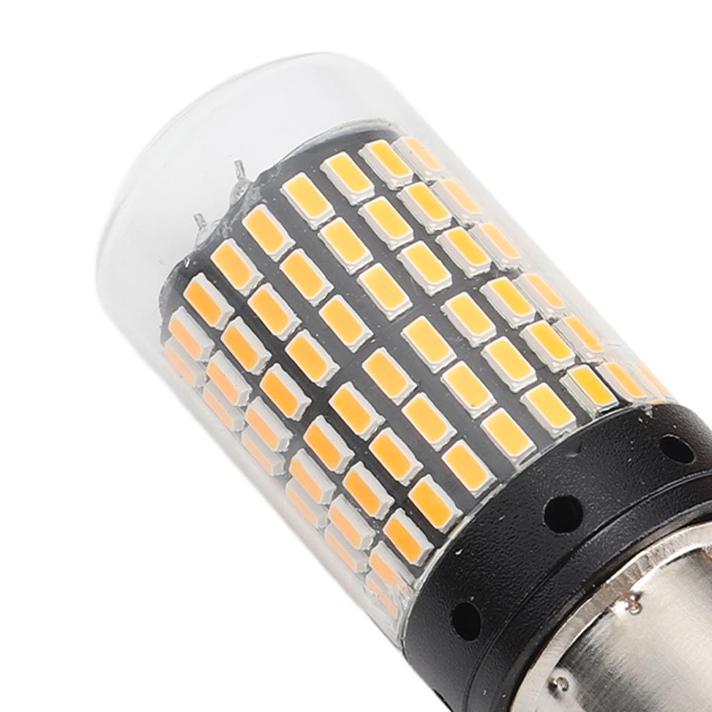 2 Pcs Car LED Brake Light Bulb Yellow 1156 Anti Strobe Super Bright Turn Signal Lamp Replacement Bulb