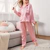 Conjunto de Pijama de Satén de Verano Transfronterizo para Niños - Manga Corta de Color Sólido para Niños y Niñas