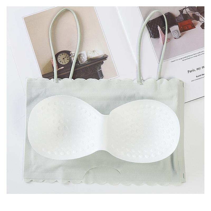 Flarixa Bralette mit dünnen Trägern für Mädchen, sexy Dessous, gewickeltes Tube-Top, Unterwäsche, Damen-BH, Eisseiden-BHs