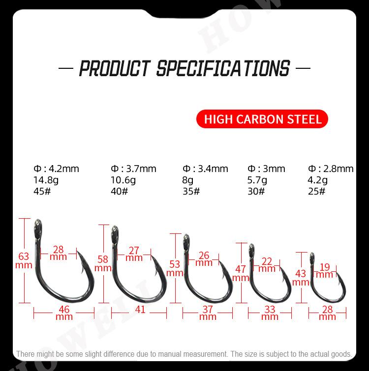 Factory Direct Extra Large Offset Barbed High Carbon Hooks Deep Sea Big Fish Hooks for Grouper Giant Bass Shore Ocean Fishing