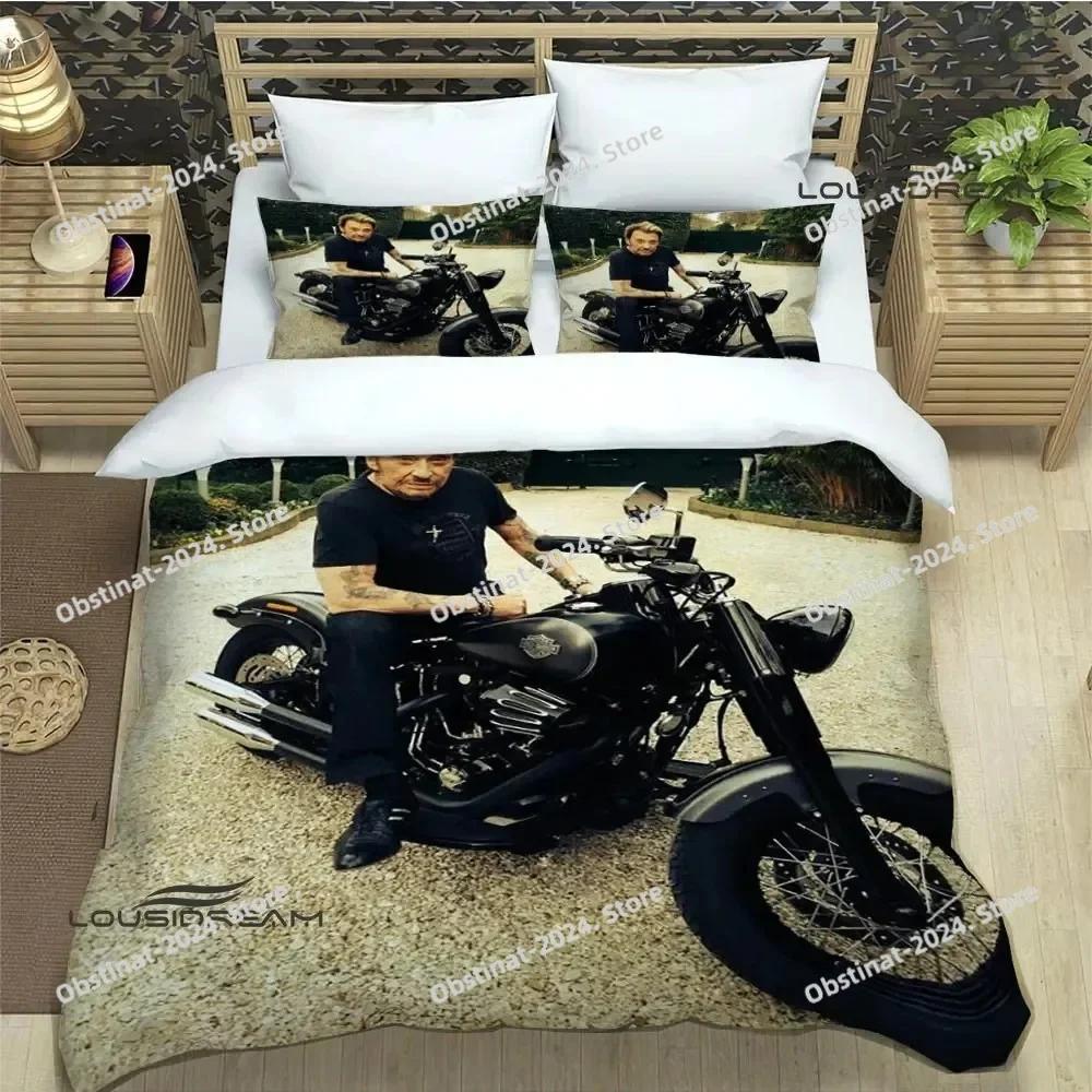 rock star Johnny Hallyday Bedding Set Duvet Cover Full Queen King Size Pillowcase Printed Bed Set Aldult Kid Bedroom Single Twin