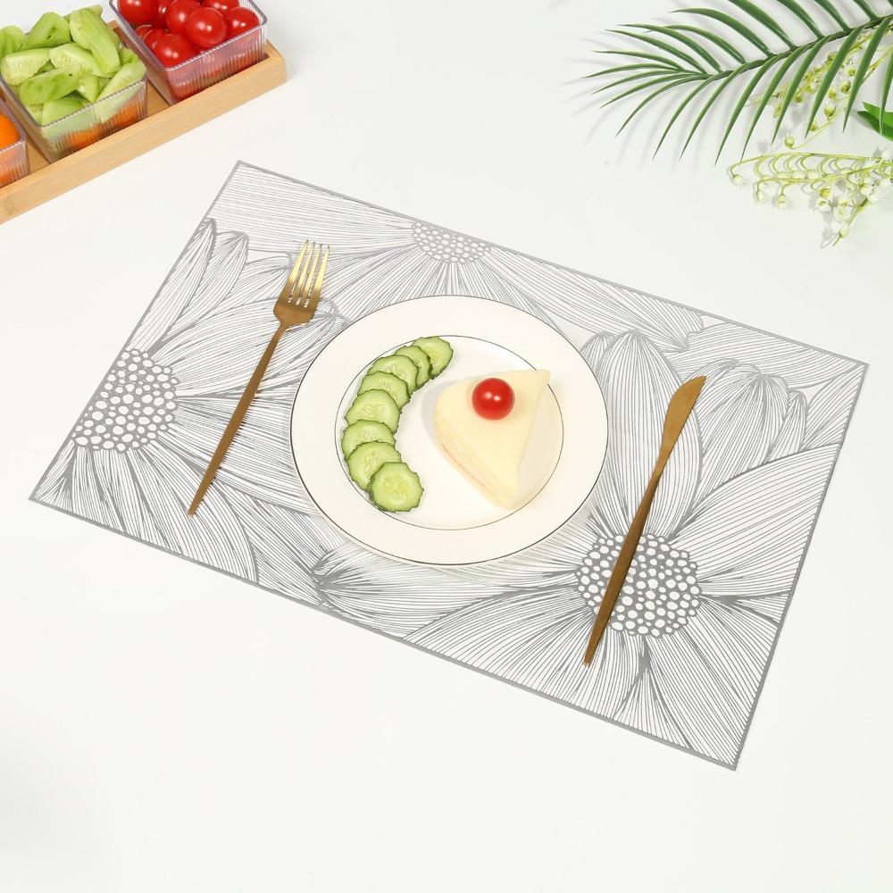 Rectangle Meal Mat PVC Dinning Table Mat Light Luxury Drain Mat  Home Hotel Decoration