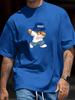 Playful And Quirky Bear Printed, Men's Casual Trendy Fashion Crew Neck T-shirt For Summer And Spring