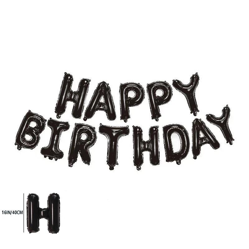 16in Foil Balloons Set: Birthday Anniversary I Love You Marry Me Party Decorations Aluminum Film Background Supplies