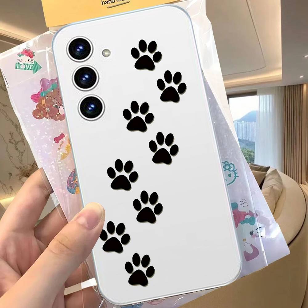 Best Friends Dog Paws Transparent Phone Case For Samsung Galaxy Transparent Cover A52 A12 A51 S21 Edge S22ULTRA S23 S24 S20LITE