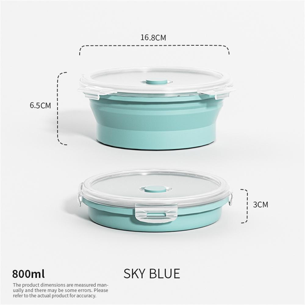 Collapsible Food Storage Container with Lid Portable Silicone Food Container Microwave Freezer Safe Lunch Box