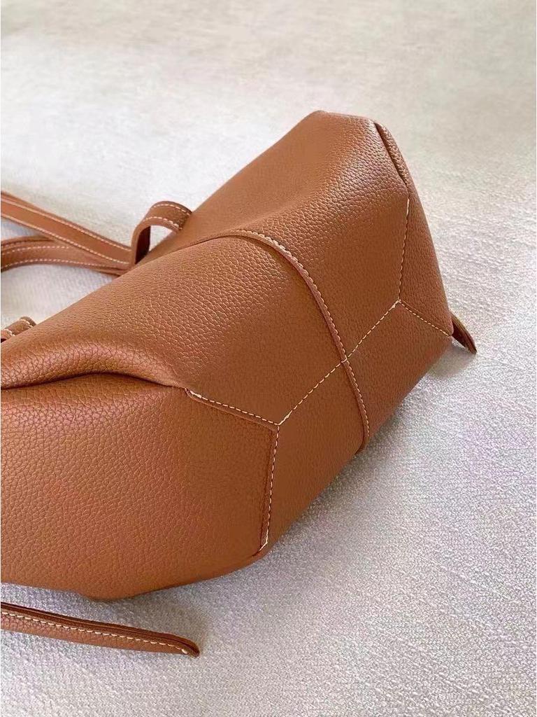 2024 Trendy Large-Capacity French PU Leather Tote & Shoulder Bag