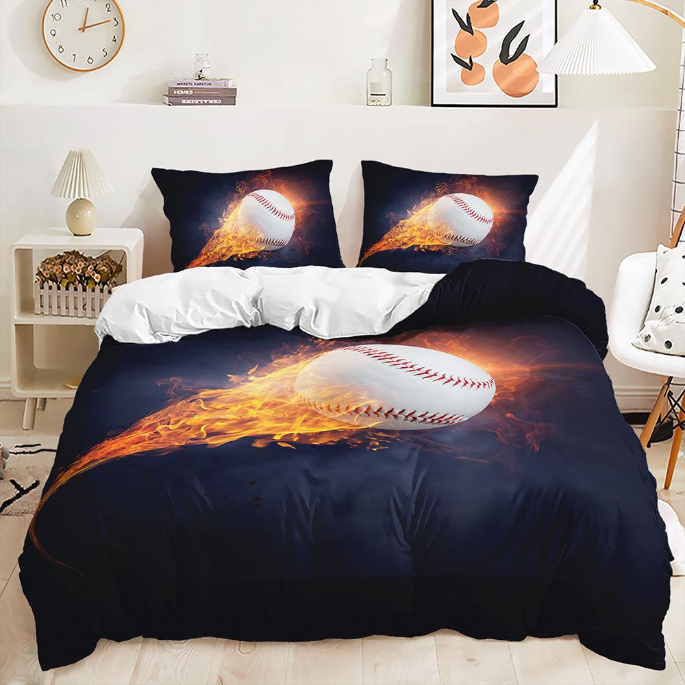 Bed Three-Piece Sports Baseball Boxing Quilt Cover 3D Digital Printing Kit