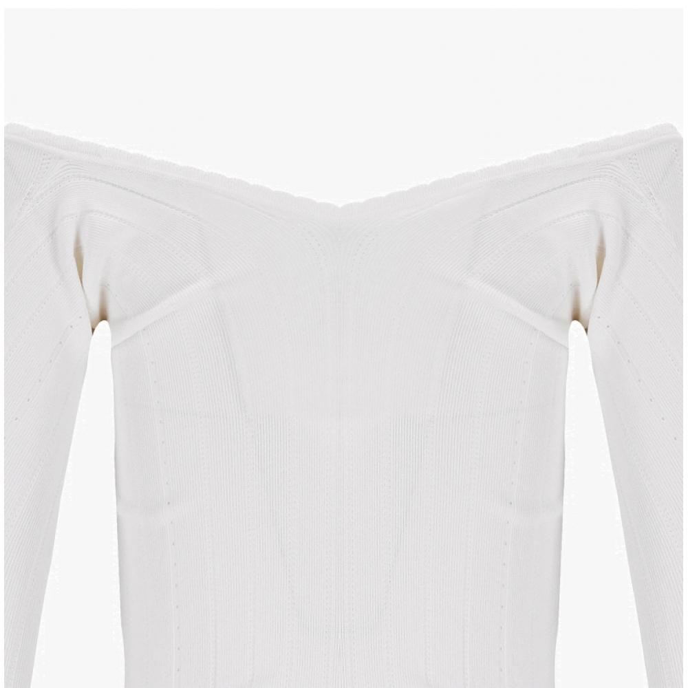 JacquemuS 241kn357 2358 110 Le Haute Logo Charm Scallop Top Women S Knit