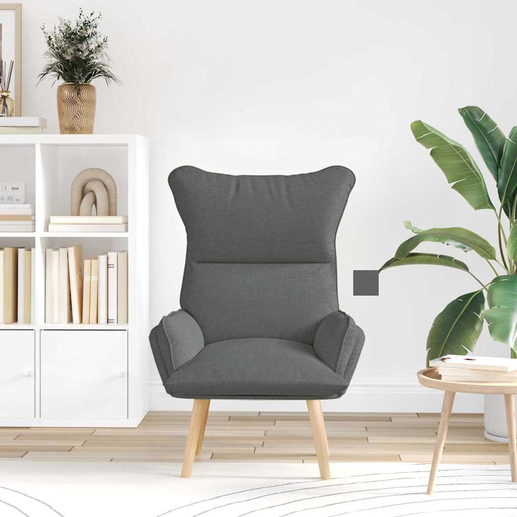 Armchair Dark Grey 69 x 74 x 93 cm Fabric and Plywood