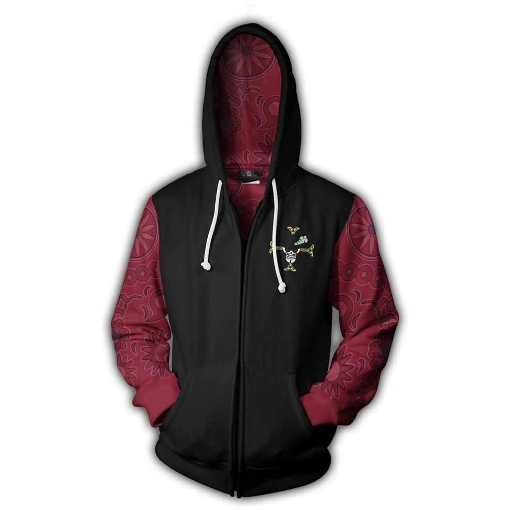2021 One Piece Anime 3D Print Zipper Hoodie for Men