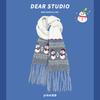 Christmas Gift Cute Snowman Jacquard Knitted Scarf Women's Autumn and Winter Warm Fashion Versatile Atmosphere Scarf