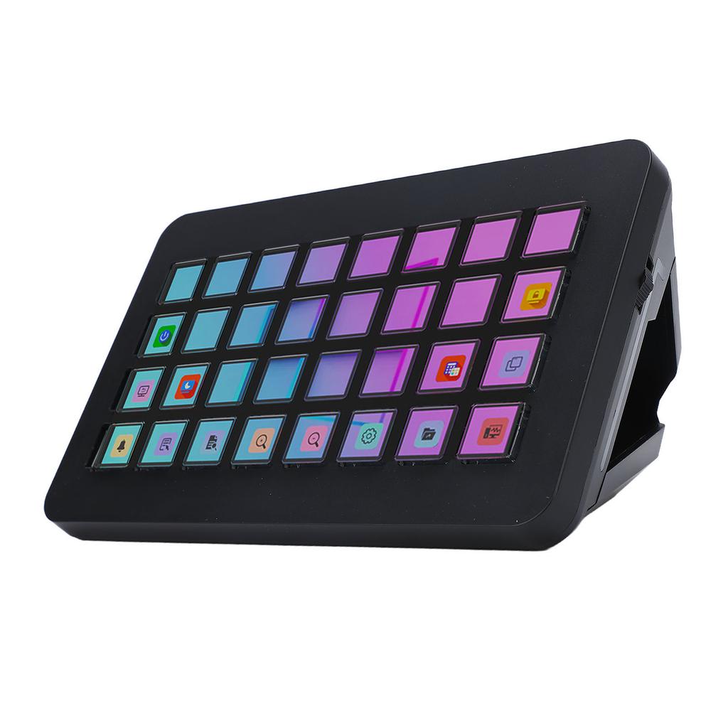 Stream Control Deck 32 LCD Keys Programmable Studio Controller Macro Keyboard for PC Live Streaming Black